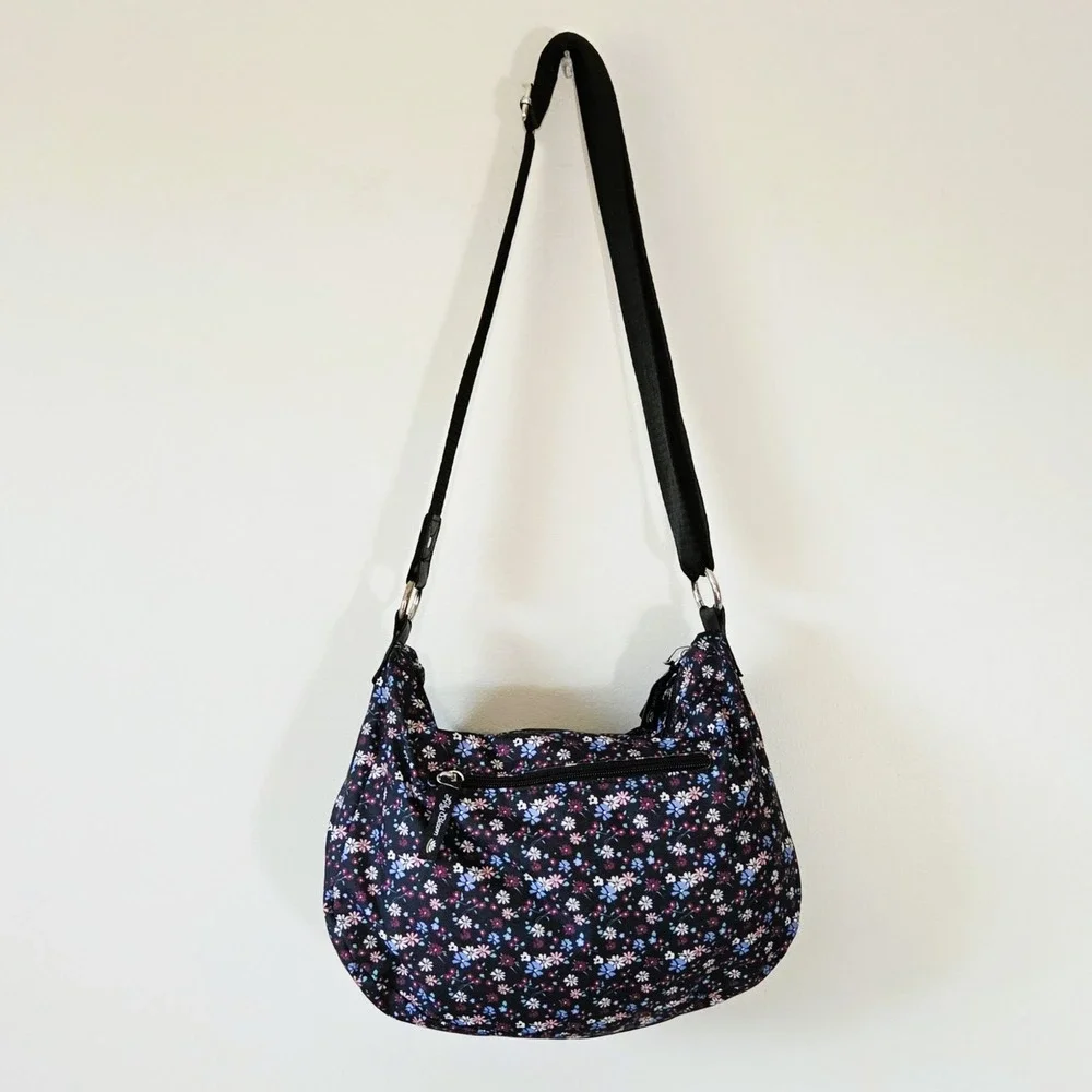 Lily Bloom Ditsy Daisy Delight Floral Crossbody Hobo Purse Bag 'Kara Coho'